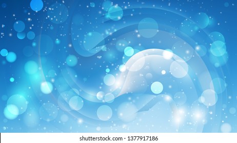 Abstract Blue Blurred Bokeh Background