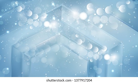 Abstract Blue Blurred Lights Background Image