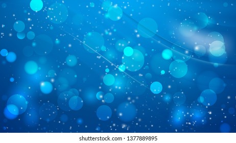 Abstract Blue Blurry Lights Background
