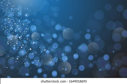Abstract blue bokeh background, Abstract defocused christmas background, vector illustration