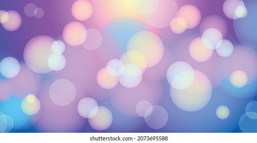 Abstract blue bokeh background with defocused circles and glitter. Decoration element for Christmas and New Year holidays, greeting cards, web banners, posters - Vector illustration