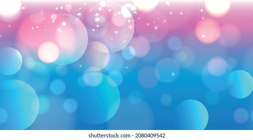 Resumen de fondo azul bokeh con círculos desenfocados y brillo. Elemento de decoración para las vacaciones de Navidad y Año Nuevo, tarjetas de felicitación, banners web, carteles - Ilustración vectorial