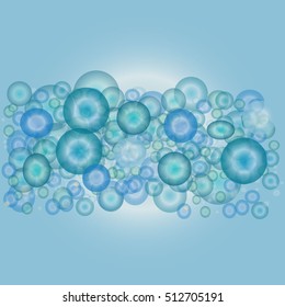 Abstract blue bokeh background. Merry Christmas. Vector illustration