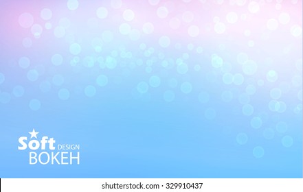 Abstract blue bokeh background. Soft design. Vector illustration