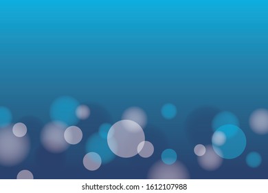 Abstract Blue Bokeh Background Template Vector, Blue Background with Beautiful Bokeh Effect Design