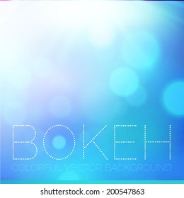 Abstract blue bokeh background. Vector illustration