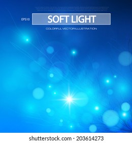 Abstract blue bokeh background. Vector illustration