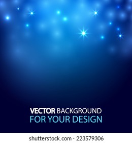 Abstract blue bokeh background. Vector illustration