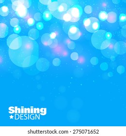 Abstract blue bokeh background. Vector illustration
