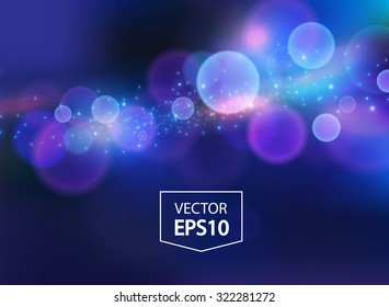 Abstract blue bokeh background. Vector illustration