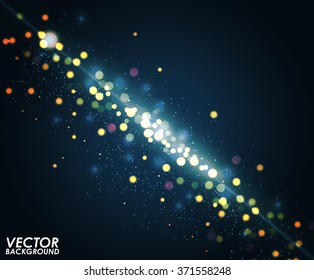 Abstract blue bokeh background. Vector illustration.