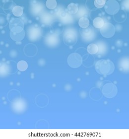 Abstract blue bokeh background. Vector illustration
