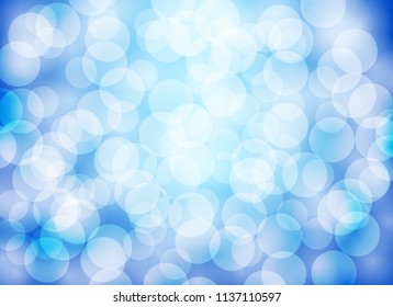 Abstract blue bokeh blurred background. Vector design