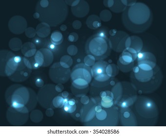 Abstract blue bokeh digital background. Vector illustration