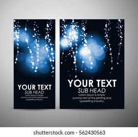Abstract blue Bokeh effect background on Brochure business design template or roll up. Vector illustration.
