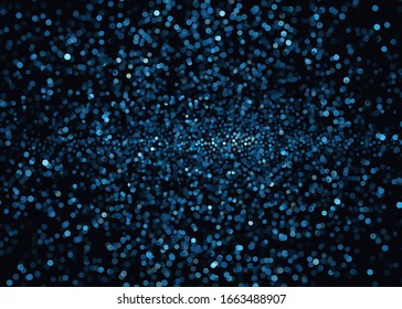 Abstract blue bokeh. Falling confetti. Vector illustration template. Banner, poster, postcard.