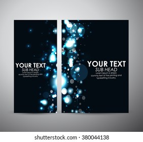 Abstract blue bokeh. Graphics resources design template or roll up. 