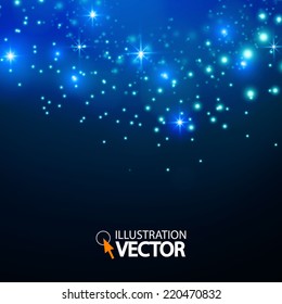 Abstract blue bokeh light background. Merry Christmas. Vector illustration