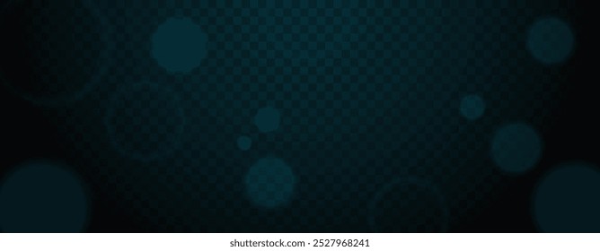 Efecto de luz bokeh azul Abstractas con partículas brillantes sobre fondo transparente. Círculos borrosos en atmósfera oscura