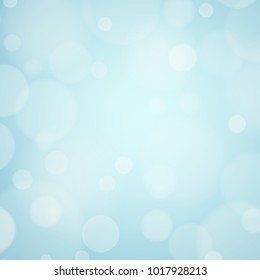 Abstract blue bokeh lights. Blue light background for your design. Vector illustration. EPS 10