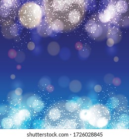 Resumen Luces de bokeh azules con ilustración de fondo de luz suave. bonito efecto bokeh. Fondo festivo con luces desenfocadas