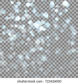 Abstract blue bokeh on transparent background. EPS 10 vector