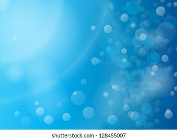 Abstract blue bokeh vector background