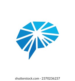 abstract blue brain logo icon
