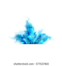 Abstract blue branch for design on the white background.