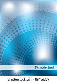 Abstract blue brochure design with halftone effect