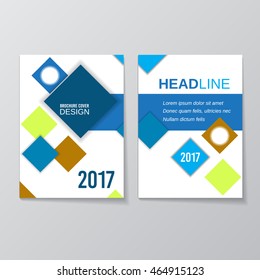 Abstract blue brochure design template. Vector illustration