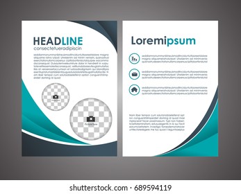 Abstract blue brochure design.Flyer design vector template