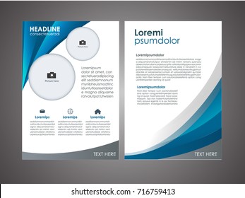 Abstract blue brochure design.Flyer design vector template