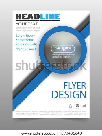 Abstract blue brochure flyer design template vector, Leaflet cover, layout .Vector eps10