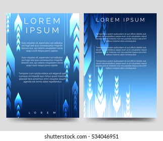 Abstract blue brochure flyers template with arrows vector illustration