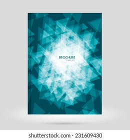 Abstract blue brochure vector template.