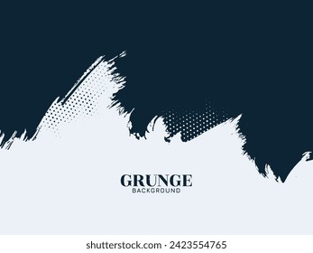Abstract blue brush stroke decorative grunge background design vector