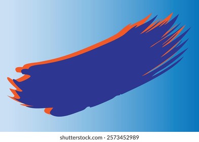 Abstract Blue Brush Stroke on Geometric Background