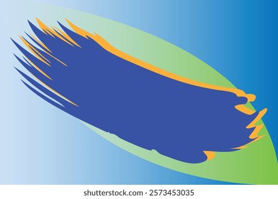Abstract Blue Brush Stroke on Geometric Background