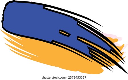 Abstract Blue Brush Stroke on Geometric Background