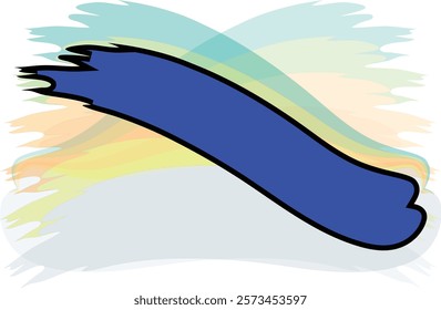 Abstract Blue Brush Stroke on Geometric Background