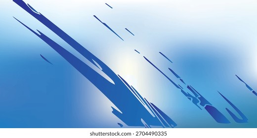 Pinceladas azules Abstractas del cepillo en la ilusión del Vector del fondo del gradiente
