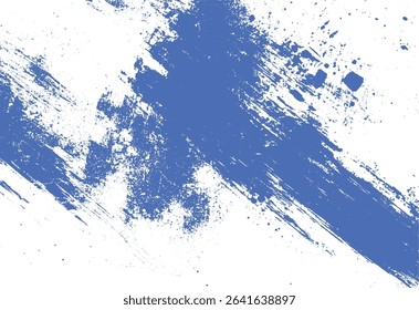 Abstract blue brushstroke textured background on white suitable for graphic design and artistic projects grunge paint splatter elements