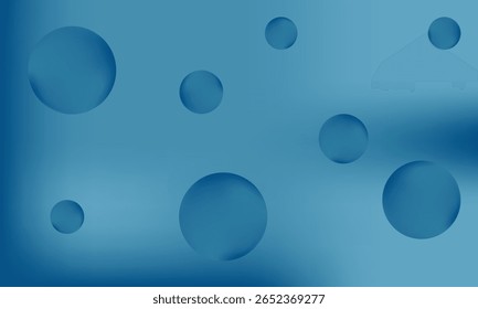 Plano de fundo da bolha azul abstrata com gradiente. Design moderno para tecnologia ou água