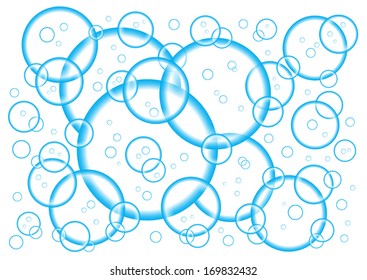 Abstract blue bubble isolated on background