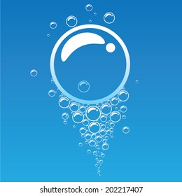 Abstract blue bubbles background