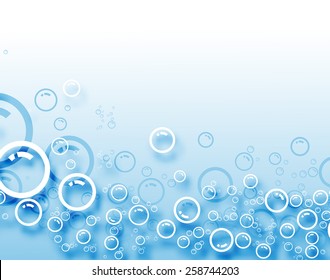 Abstract Blue Bubbles Background.