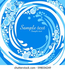 Abstract blue bubbles background. Water Splash . Vector Illustration