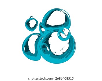 Abstrakte blaue Blasen, die auf weißem Hintergrund schweben