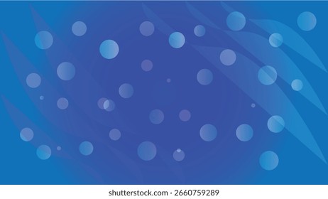 Fondo azul Abstractas de la composición de las burbujas y de las Formas onduladas